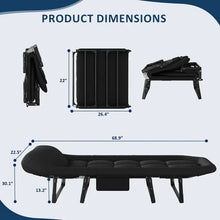 TINKLE WELL Folding Camping Cot with Padded Cushion, 71" Heavy Duty Bed for Adult, Oxford Fabric & Steel Frame, Compact Portable Carry, Black