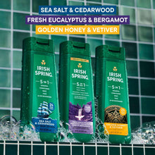 (4 pack) Irish Spring 5 in 1 Moisturizing Body Wash for Men, Fresh Eucalyptus & Bergamot Scent, 30 fl oz