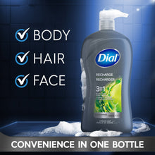(4 pack) Dial Recharge 3-in-1 Men's Body Wash for Body, Hair, & Face, Cedar Leaf Scent, 32 fl oz