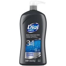 (4 pack) Dial Refresh 3-in-1 Men's Body Wash for Body, Hair & Face, Blue Sage Scent, 32 fl oz