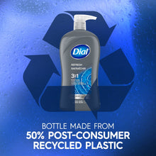 (4 pack) Dial Refresh 3-in-1 Men's Body Wash for Body, Hair & Face, Blue Sage Scent, 32 fl oz