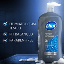 (4 pack) Dial Refresh 3-in-1 Men's Body Wash for Body, Hair & Face, Blue Sage Scent, 32 fl oz