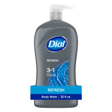 (4 pack) Dial Refresh 3-in-1 Men's Body Wash for Body, Hair & Face, Blue Sage Scent, 32 fl oz