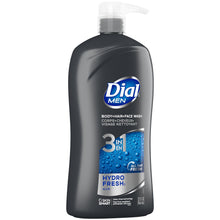 (4 pack) Dial Refresh 3-in-1 Men's Body Wash for Body, Hair & Face, Blue Sage Scent, 32 fl oz