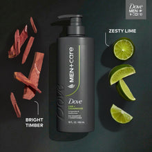 (4 pack) Dove Men+Care 2-in-1 Shampoo for Real Hair that Powers Up Hair Strength Lime & Cedar with Invigorating & Moisturizing Results, 18 fl oz 1 Count