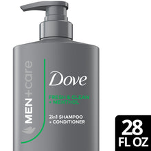 (4 pack) Dove Men+Care Shampoo for Hair Refreshing & Strengthening, Fresh + Clean with Menthol, 28 fl oz