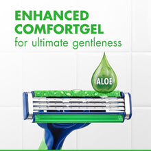 (4 pack) Gillette Sensor3 Sensitive Men's Disposable Razor, 1 Razor, Green