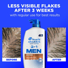 (4 pack) Head and Shoulders Mens 2 in 1 Dandruff Shampoo and Conditioner, Anti-Dandruff Treatment, Bourbon for Daily Use, Paraben Free, 28.2 oz