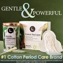 (4 pack) L. Ultra Thin Pads, Organic Cotton Top Layer, Regular, 42 Count