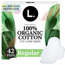 (4 pack) L. Ultra Thin Pads, Organic Cotton Top Layer, Regular, 42 Count