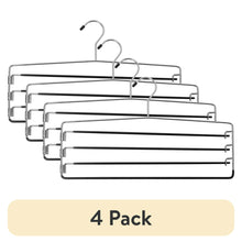 (4 pack) Mainstays Metal 4-Tier Pant & Skirt Hanger, Space Saving, Non-Slip, Heavy Duty & Slim Design