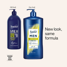 (4 pack) Suave Men Citrus Rush 3-in-1 Shampoo, Conditioner & Body Wash with Glycerin & Keratin, 40 OZ