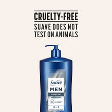 (4 pack) Suave Men Deep Cleansing 3-in-1 Shampoo, Conditioner & Body Wash with Charcoal, 40 FL OZ