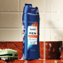 (4 pack) Suave Men Hydrating 3-in-1 Body, Hair & Face Wash with Glycerin and Vitamin E, 18 fl oz
