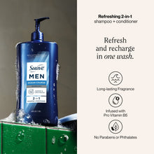 (4 pack) Suave Men Ocean Charge 2-in-1 Refreshing Shampoo & Conditioner with Pro Vitamin B5, 40 FL OZ Pump