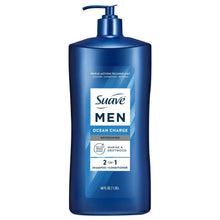 (4 pack) Suave Men Ocean Charge 2-in-1 Refreshing Shampoo & Conditioner with Pro Vitamin B5, 40 FL OZ Pump