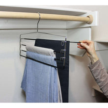 (4 pack) Mainstays Metal 4-Tier Pant & Skirt Hanger, Space Saving, Non-Slip, Heavy Duty & Slim Design