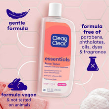 Clean & Clear Essentials Oil-Free Acne Toner, 2% Salicylic Acid Acne Treatment with Pro-Vitamin B5, Deep Pore Facial Toner for Blackheads & Pimples, Fragrance Free, 8 fl. oz