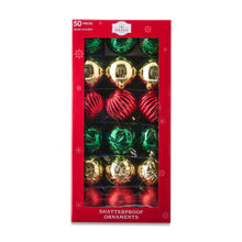 50-CountRedGreenGoldShatterproofBallChristmasOrnaments-byHolidayTime-_1 - USA Mega Market