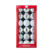 50-CountSilverandWhiteShatterproofChristmasOrnaments-byHolidayTime-_1 - USA Mega Market