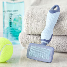 Vibrant Life Plastic Dog Slicker Grooming Brush with a TPR Grip