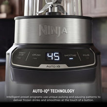 Ninja Nutri Pro Compact Personal Blender, 18-Oz and 24-Oz To-Go Cups & Spout Lids, Auto-iQ Technology, Smoothies, Crush, BN400 Stone Silver