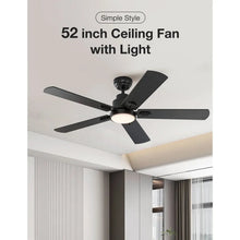Warmiplanet 52" Black Ceiling Fan with Light and Remote Control