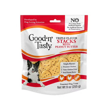 (4 pack) Good ‘n’ Tasty Triple Flavor Stacks, Treats for All Dogs with Chicken and Peanut Butter, 9 oz