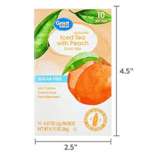 Great Value Sugar-Free Iced Tea with Peach Powdered Drink Mix, 0.07 oz, 10 Packets