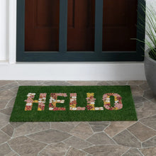 Mainstays Hello Flower Garden Outdoor Coir Doormat, 18"x30"
