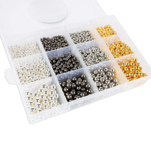 Cousin DIY 3600-Piece Metallic Spacer Bead Assortment with Case – 4mm, 6mm & 8mm Silver and Gold Beads for Jewelry Making