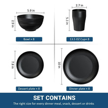 TINANA Wheat Straw Dinnerware Sets, Service for 8, 32 PCS Unbreakable Dinnerware,Microwave Dishwasher Safe