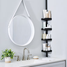 Bath Bliss 4 Shelf Tension Plastic Corner Shower Organizer Caddy in Matte Black