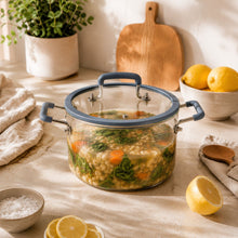 Elements by Thyme & Table 4.5 QT Borosilicate Glass Pot - Blue
