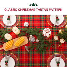 Romanstile Christmas Rectangle Red Plaid Tablecloth - 60 x 84inch - Checkered Water Stain Resistant Table Cover,Washable Polyester Table Cloths for Xmas Dinner/Party Decoration/Holiday