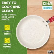Tasty Clean Ceramic 8" Non-Stick Aluminum Fry Pan, Red