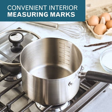 Farberware TrueCook Stainless Steel Induction Saucepan with Lid, 3-Quart, Silver