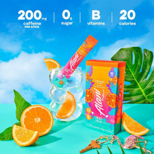 Alani Nu ORANGE KISS Energy Sticks, Energy Drink Powder, 200mg Caffeine, Pre Workout Performance with Antioxidants, On-The-Go Drink Mix, Biotin, B Vitamins, Zero Sugar, 5-10 Calories, 10 Pack