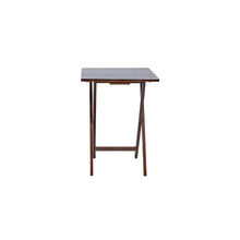 Mainstays Modern Indoor Folding Tray Table Set of 2, Walnut Finish, Solid Rubberwood, 19 x 14.5 x 26 Inches