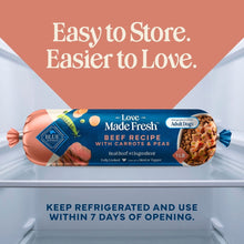 Blue Buffalo Love Made Fresh Dog Food, Refrigerated, Beef Recipe, 1-lb Roll