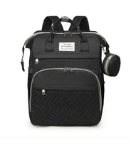 Waterproof Diaper Bag Backpack, Multifunctional Travel Nappy Bag with Changing Pad, Great for Moms and Dads, Baby Shower Gift (Black) 