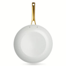 Thyme & Table 12" Non-Stick Signature Ribbed Fry Pan- White & Gold