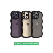 onn Wavy Grip Phone Case for iPhone 14 Pro Max / iPhone 13 Pro Max / iPhone 12 Pro Max - Black/Gold Glitter