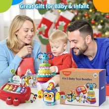 Dimoarch 4 in 1 Baby Toys 6-12 Months Boys Girls, Montessori Babies Toy, Infant Toys Suitable for 3-6-9-12 Months Old Baby Boys and Girls Toy Bundles Gift