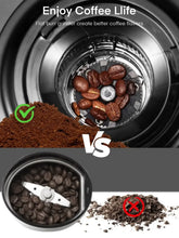 Electric Burr Coffee Grinder with 2-14 Cup Capacity, Aiheal Adjustable Burr Mill Coffee Bean Grinder with 18 Grind Settings for Espresso Drip Coffee and French Press, Black