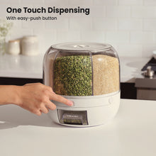 Thyme & Table 6 Section Rotating Food Storage Dispenser with Removable Drawer, White