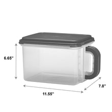Mainstays Medium Plastic Canister with Handle, 21 Cups, Gray Lid and Handle, Made for Pantry Organization and Food Storage