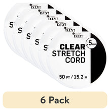 (6 pack) Cousin DIY 0.5 mm Clear Elastic Stretch Cord, 50 ft Roll, Jewelry Making