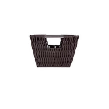 Simplify Small Shelf Rattan Tote Storage Basket in Chocolate