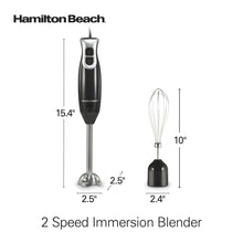Hamilton Beach 2-Speed Immersion Hand Blender for Kitchen with Blending Wand & Whisk, Black